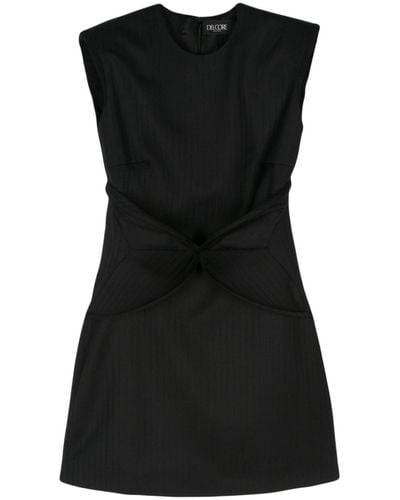 Del Core Appliqué-Detail Wool Dress - Black