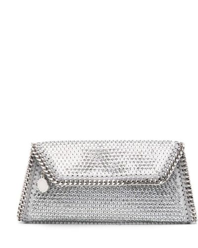 Stella McCartney Falabella Crystal Clutch Bag - White