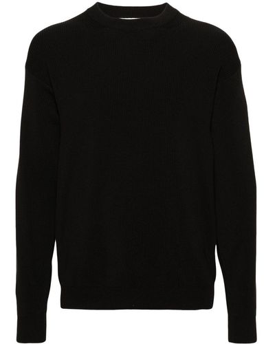 AURALEE Super Hard Twist Ribbed Sweater - Black
