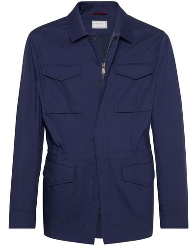 Brunello Cucinelli Lightweight Shirt Jacket - Blue