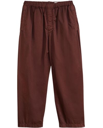 Lemaire Elasticated-Waist Cropped Trousers - Purple
