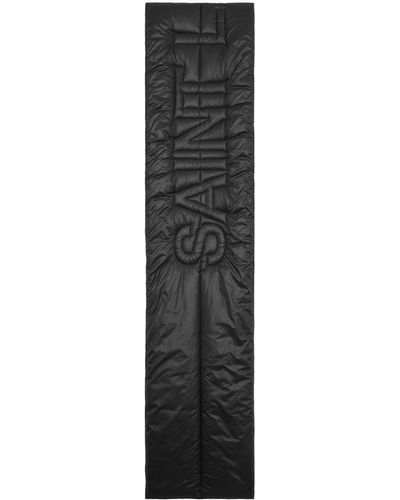 Saint Laurent Logo-Embossed Padded-Design Scarf - Black