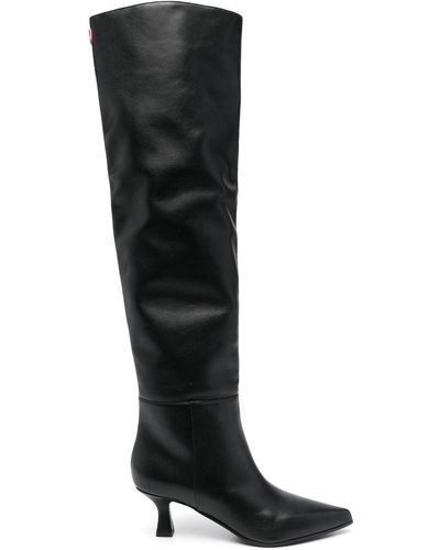 3Juin 60Mm Pointed-Toe Leather Boots - Black