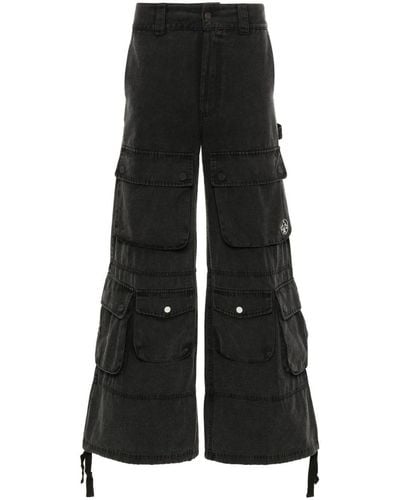 UNTITLED ARTWORKS Wide-Leg Cargo Trousers - Black
