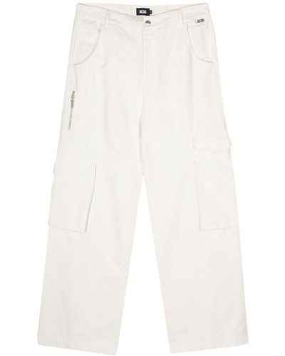 Gcds Straight-Leg Cargo Jeans - White