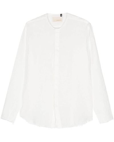 Costumein Frayed-Detail Linen Shirt - White
