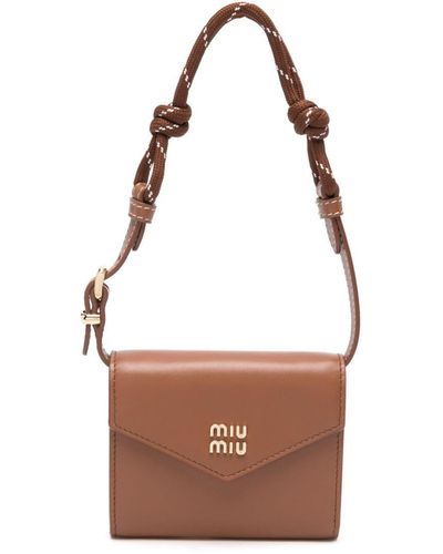 Miu Miu Detachable-Strap Leather Wallet - Brown