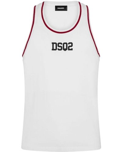 DSquared² Logo-Print Cotton Tank Top - Black