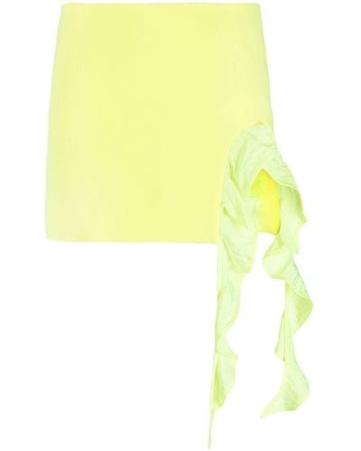 David Koma Ruffle-trimmed Miniskirt - Yellow