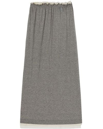 Jil Sander Layered Jersey Midi Skirt - Gray