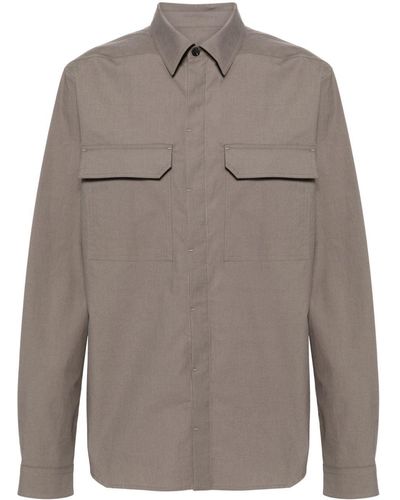 Rick Owens Mélange-Effect Organic-Cotton Shirt - Grey