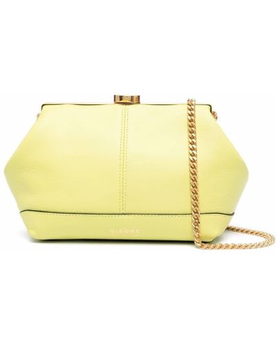 VISONE Molly Leather Clutch Bag - Yellow