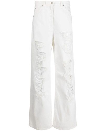 MSGM Mid-Rise Bootcut Jeans - White