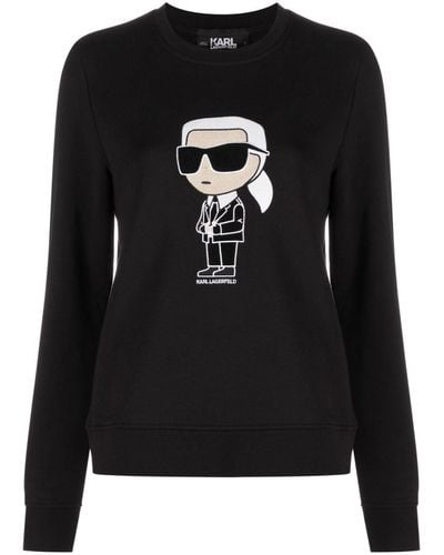 Karl Lagerfeld Ikonik Organic-cotton Sweatshirt - Black