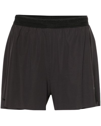 Roa Side-Slit Logo-Print Running Shorts - Black