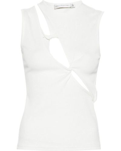 Christopher Esber Oblix Twist Ribbed Tank Top - White