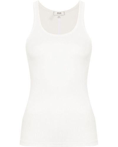 Agolde Sleeveless Ribbed-Knit Top - White