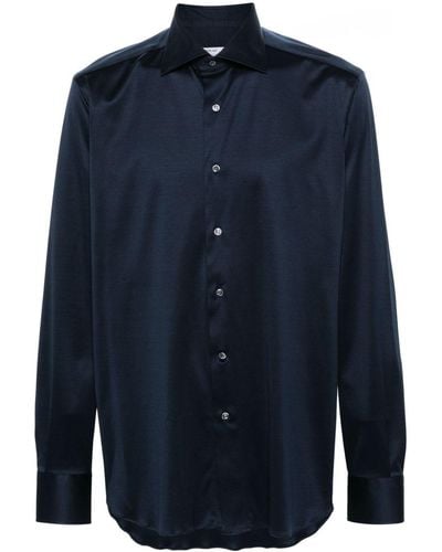 Fray Cutaway-Collar Shirt - Blue