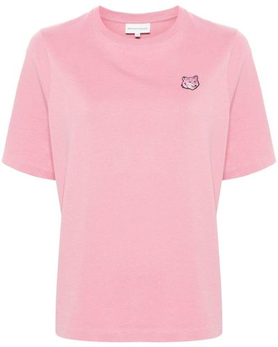 Maison Kitsuné Fox Head Cotton T-Shirt - Pink