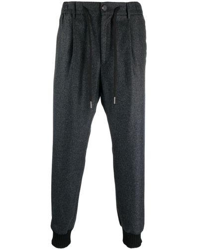 Tagliatore Felted Tapered Trousers - Black