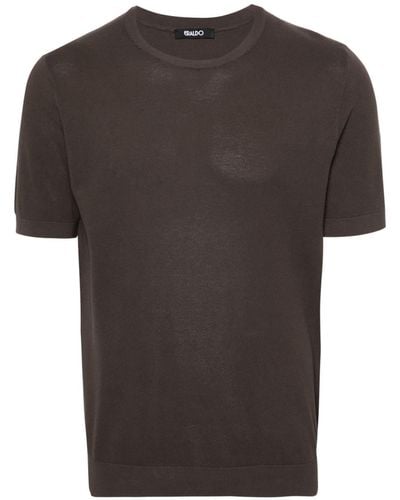 Eraldo Piqué-Knit Cotton T-Shirt - Black