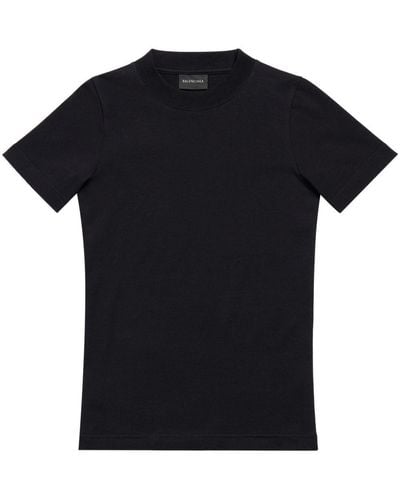 Balenciaga Handwritten Rhinestone-Embellished T-Shirt - Black