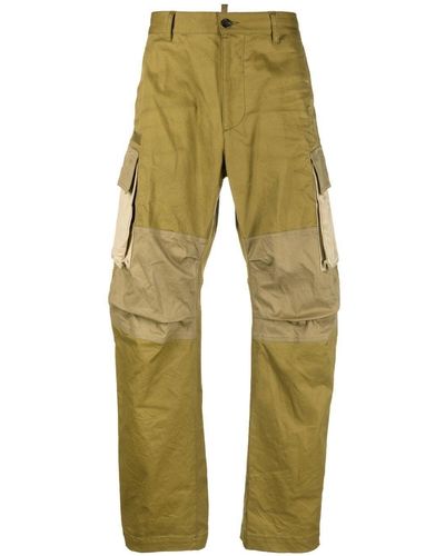 DSquared² Logo-Print Cargo Trousers - Natural