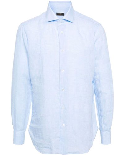 Barba Napoli Long-Sleeves Linen Shirt - Blue