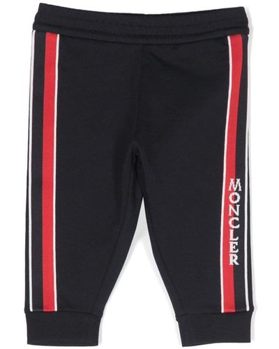 Moncler Logo-Print Side-Stripe Track Trousers - Blue