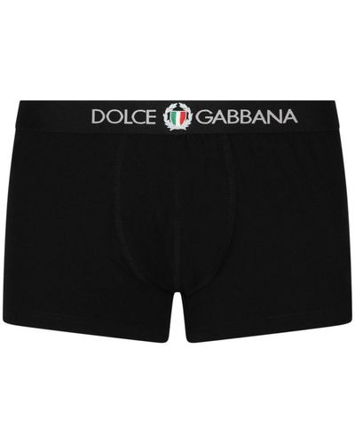 Dolce & Gabbana Logo-Print Cotton Boxers - Black