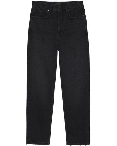 Anine Bing Bry High-rise Slim-cut Jeans - Black