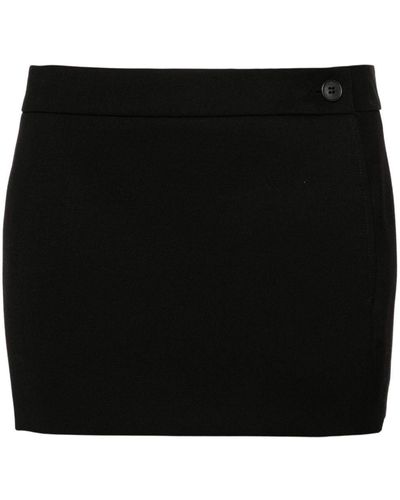 Wardrobe NYC Low-Rise Wool Miniskirt - Black