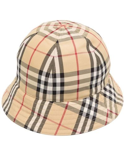 Burberry House Check-Print Bucket Hat - Natural