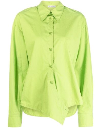 Low Classic Asymmetric Cotton Shirt - Green