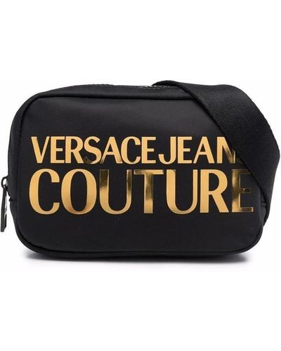 Versace Metallic Logo Belt Bag - Black