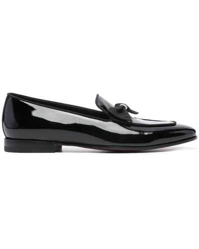 Tagliatore Bow-Detailing Leather Loafers - Black