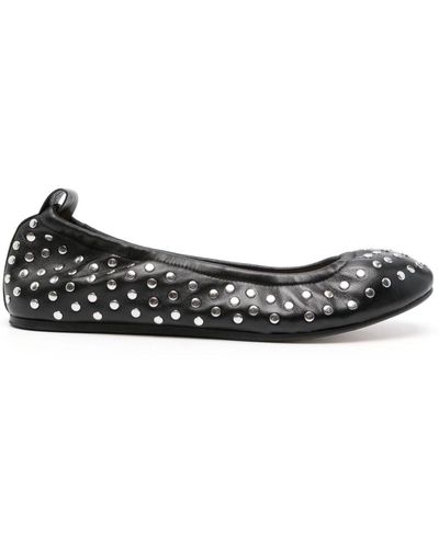 Isabel Marant Studded Leather Ballerina Shoes - Black