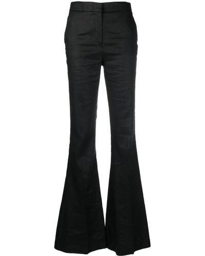 OMBRA MILANO High-Waisted Flared Trousers - Black