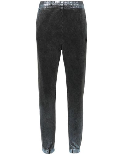 DIESEL Embroidered-Logo Track Trousers - Black