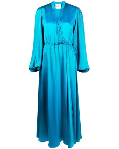 CRI.DA Satin-Finish Silk Gown - Blue