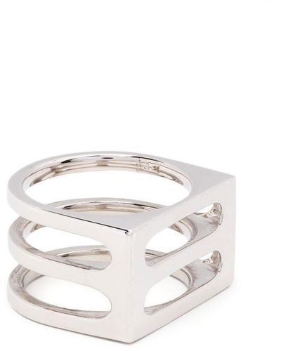 Tom Wood Cage Recycled Sterling Ring - White
