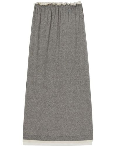 Jil Sander Layered Jersey Midi Skirt - Grey