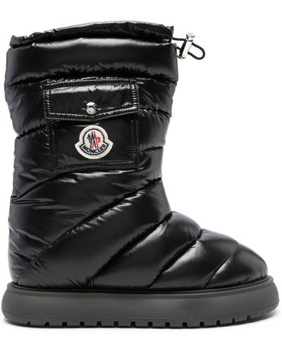 Moncler Gaia Logo-Patch Snow Boots - Black