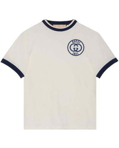 Gucci Logo-Embroidered Cotton T-Shirt - White