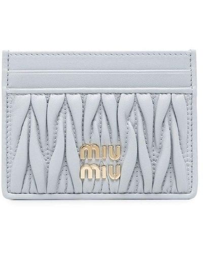 Miu Miu Macramé Card Holder - Gray