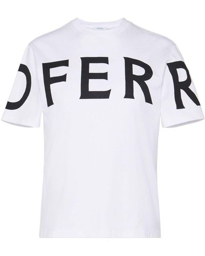Ferragamo Logo-Print Cotton T-Shirt - White