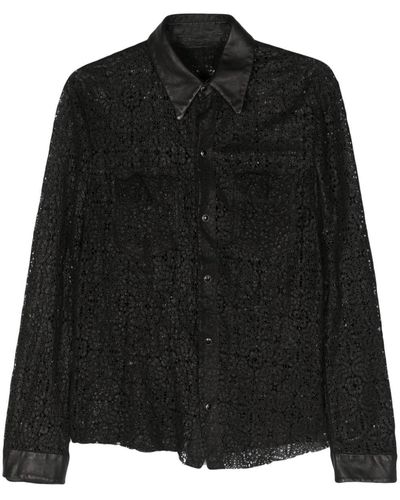 Salvatore Santoro Perforated Leather Shirt - Black