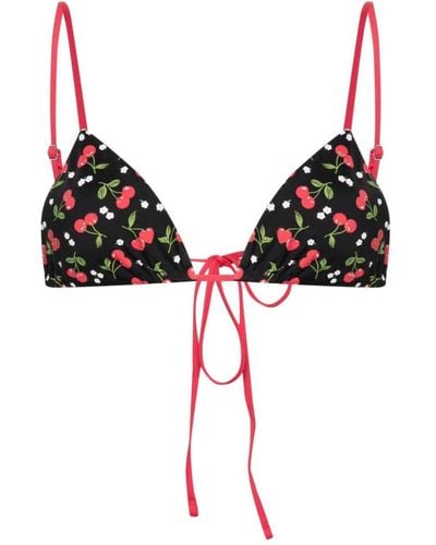 Frankie's Bikinis Lumia Cherry-Print Bikini Top - Brown