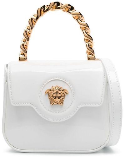 Versace La Medusa Patent Mini Bag - White