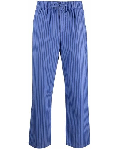 Tekla Verneuil Stripe-Pattern Pyjama Trousers - Blue